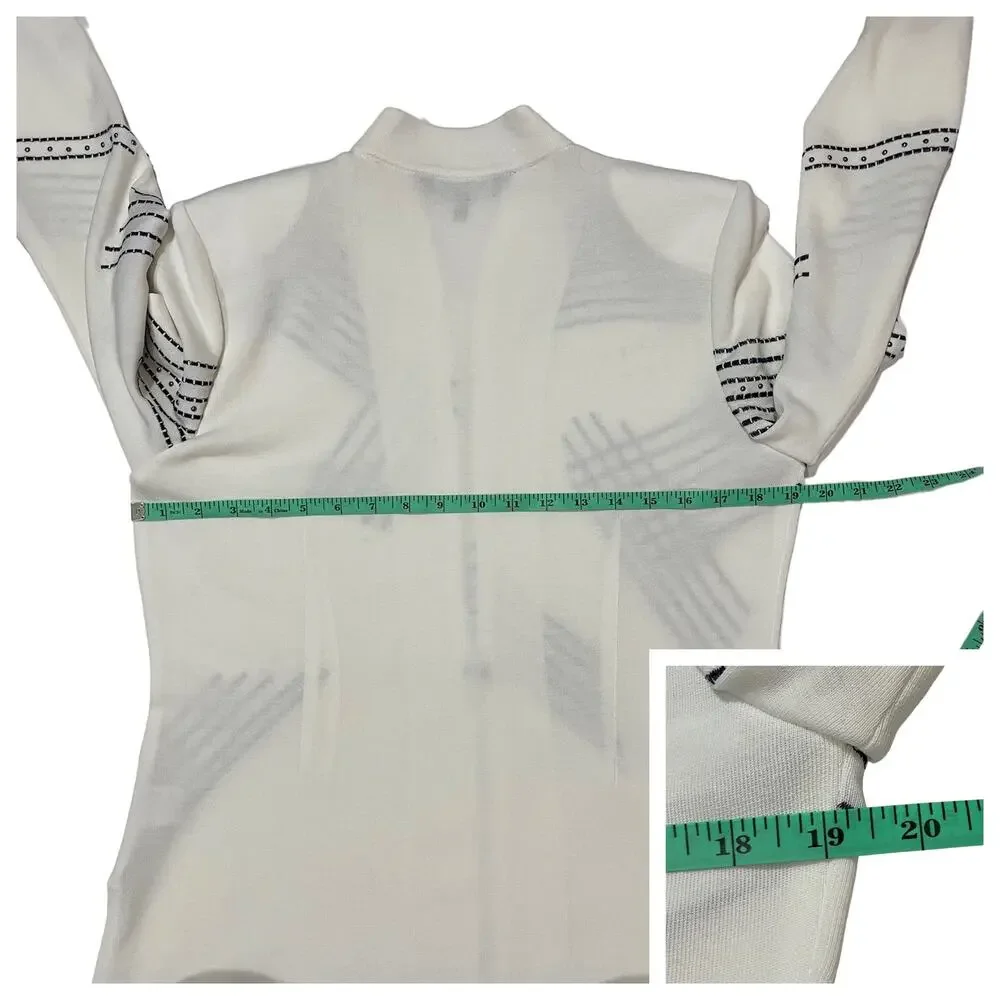 Ming Wang Embroidered Knit Cardigan Jacket - White - Small - Picture 4 of 16